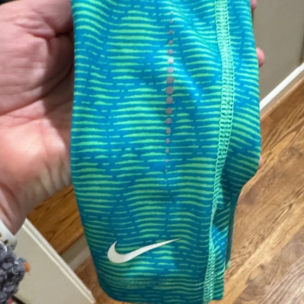 Nike Kids' Blue Green Patterned Leggings size S
